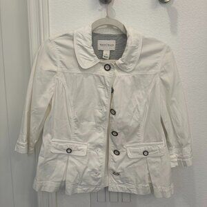 White House Black Market White Cropped Blazer